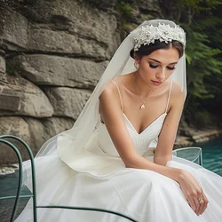 Lace Two Layer Flower Wedding Hair Accessories Bride Headdress Photography For Women Hairband Bridal Veils
