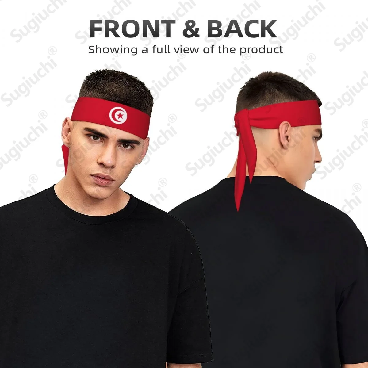 

2026 Tunisia Tie Headband for Men Women Adjustable Sports Sweatband for Yoga Soccer Running Basketball Cycling