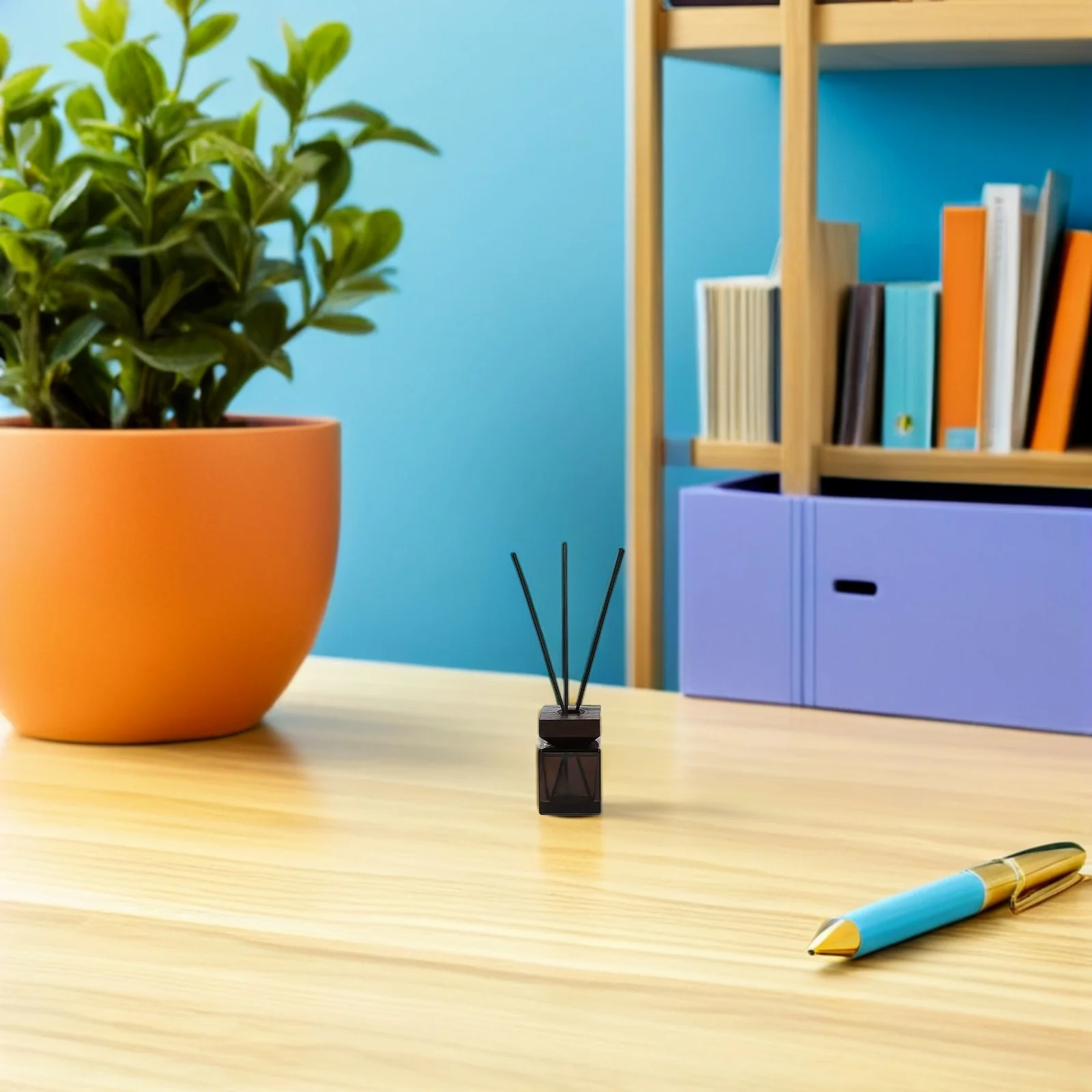 

1Set Rattan Aroma Diffuser Bottle 100ml Wooden Lid Eco-Friendly Material Fresh Full-Bodied Scent Home Decor