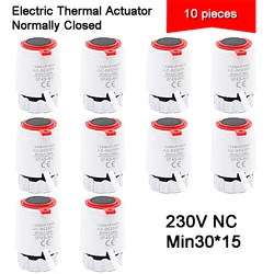 Heating 230V normally closed type M30*1.5mm electric floor heating actuator TRV constant Temperature radiator - Valves (10piece)