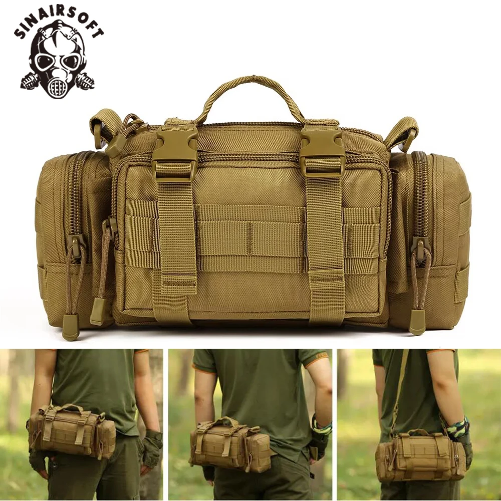 

Tactical Messenger Bag 3 Uses Outdoor Sports Hunting Waist Bag Travel Handbag Hiking Shoulder Bags Waterproof Field Survival ﻿