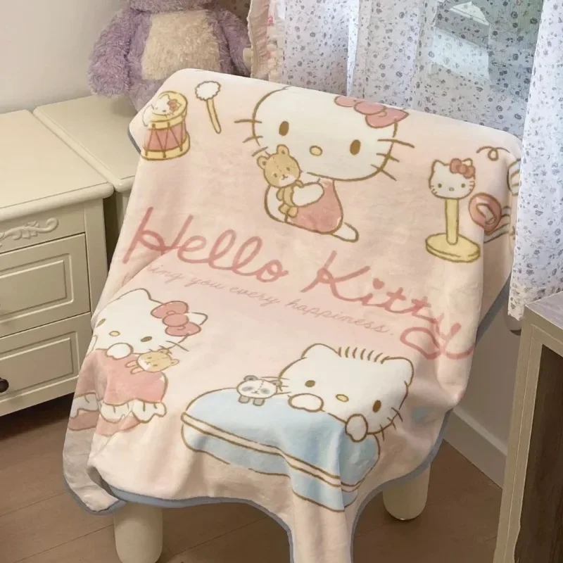 

Sanrio Hello Kitty Plush Blanket Bed Sheet Children Adult Soft Blankets Cartoon Aircondition Nap Blanket Spring Fluffy Quilt