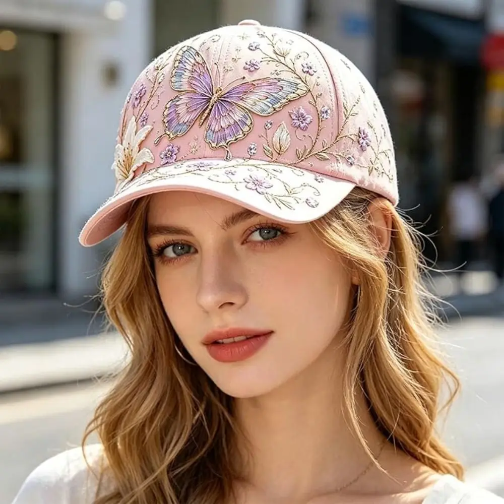 Breathable Garden Morning Cap Soft Cotton Animal Pattern Baseball Cap Animal Floral Pattern Hummingbird Flowers Sports Sun Hat