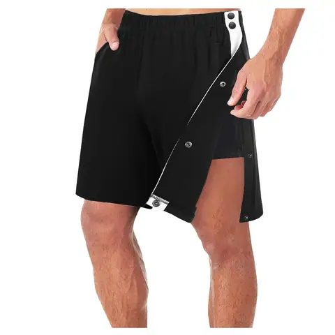 Herr Lösa Raka Sidospänne Delade Elastiska Midjeshorts Med Ficka Nytt Mode Trendigt Casual Sportträning Fem Längda Byxor 10 best sales herrshorts med sidoslit - №3