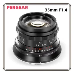 PERGEAR 35mm F1.4 Full-Frame Manual Focus Lens Compatible with Sony E Canon RF Nikon Z L-Mount Cameras A7 A7II A7III A7R A7RII