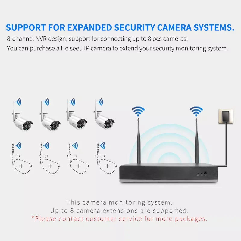 Prosto z fabryki Eseecloud 8CH HD 3MP 5MP bezprzewodowy System CCTV Wifi kamera bezpieczeństwa IP na zewnątrz Audio wideo zestaw do nadzorowania zestaw NVR