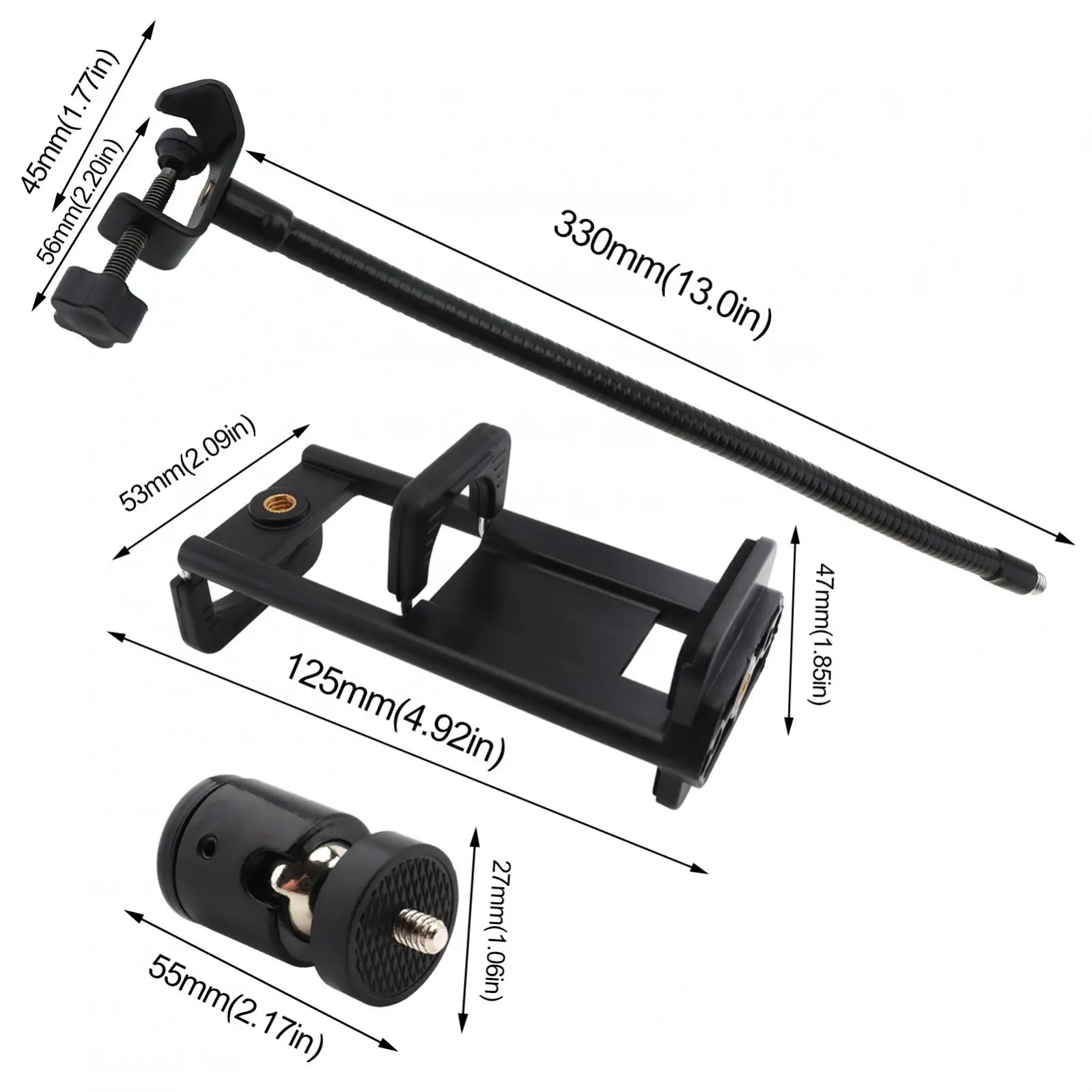 Universal microfone do telefone móvel tablet suporte suportes mangueira clipe ajustável à prova de choque quadro tripé acessórios