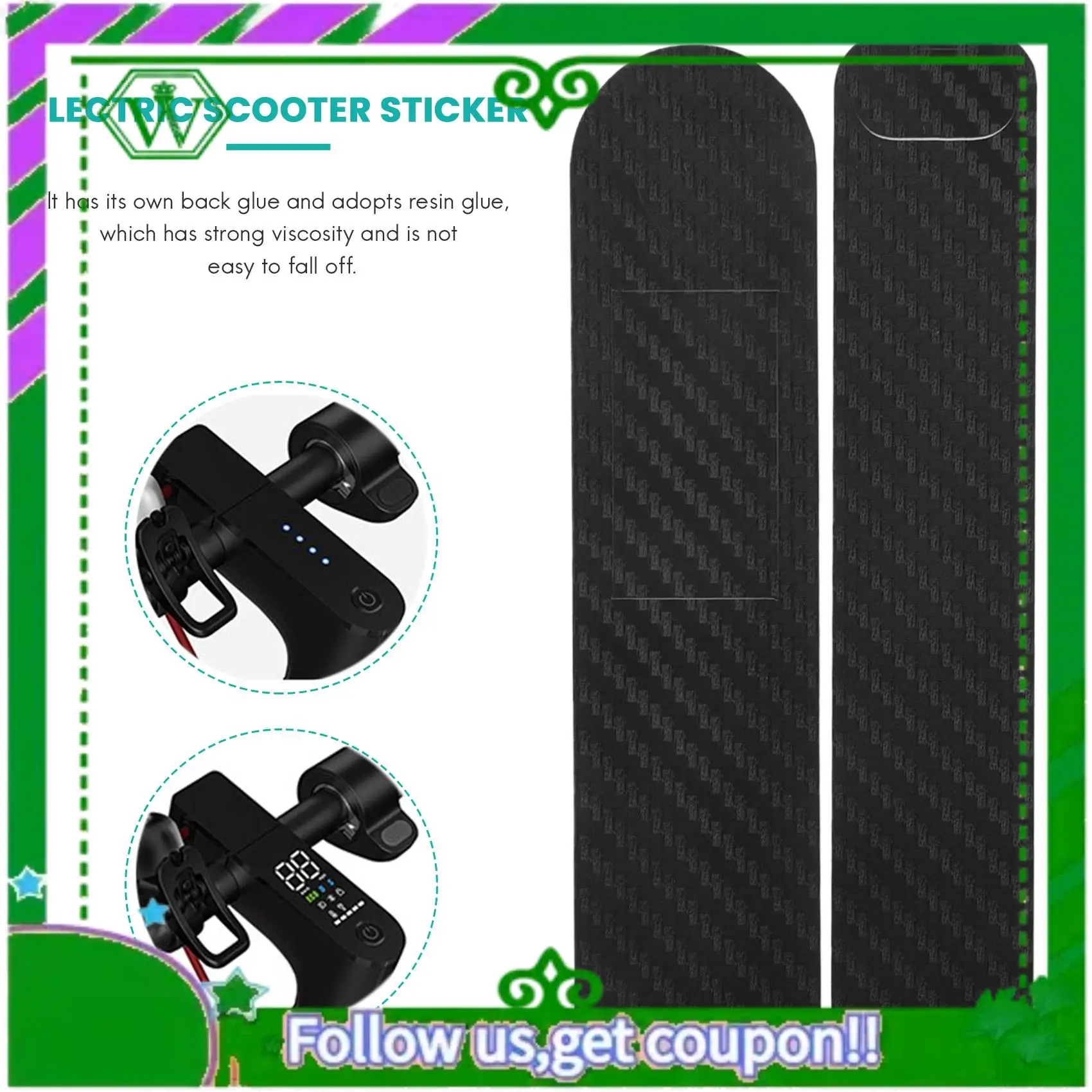 

AC34-Electric Scooter Panel Carbon Fiber Waterproof Anti-Slip Protective Film Accelerator Sticker For Xiaomi Mijia M365 Pro