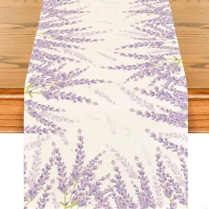 Lavender Spring Table Runner Seasonal Anniversary Holiday Kitchen Dining Table Decoration for Farmhouses Birthday Gift