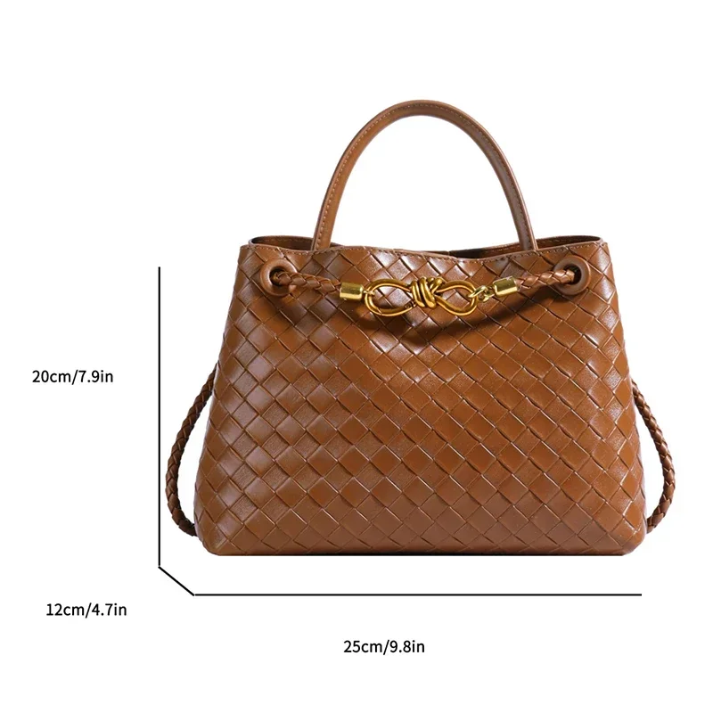 Женская сумка 2025: однотонная, клетчатая текстура и щедрая вместимость — идеальная сумка через плечо для повседневных поездок и путешествий.