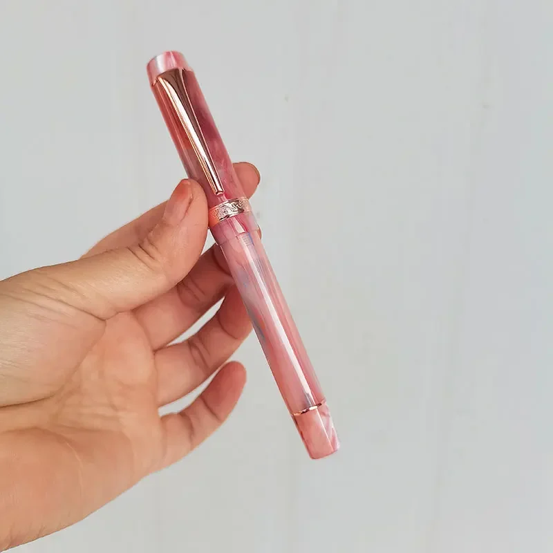 Kaigelu 316A Pink Orange Acrylic Fountain Pen, EF/F/M Nib Writing Ink Gift Pen Ladies Practice Writing And Calligraphy