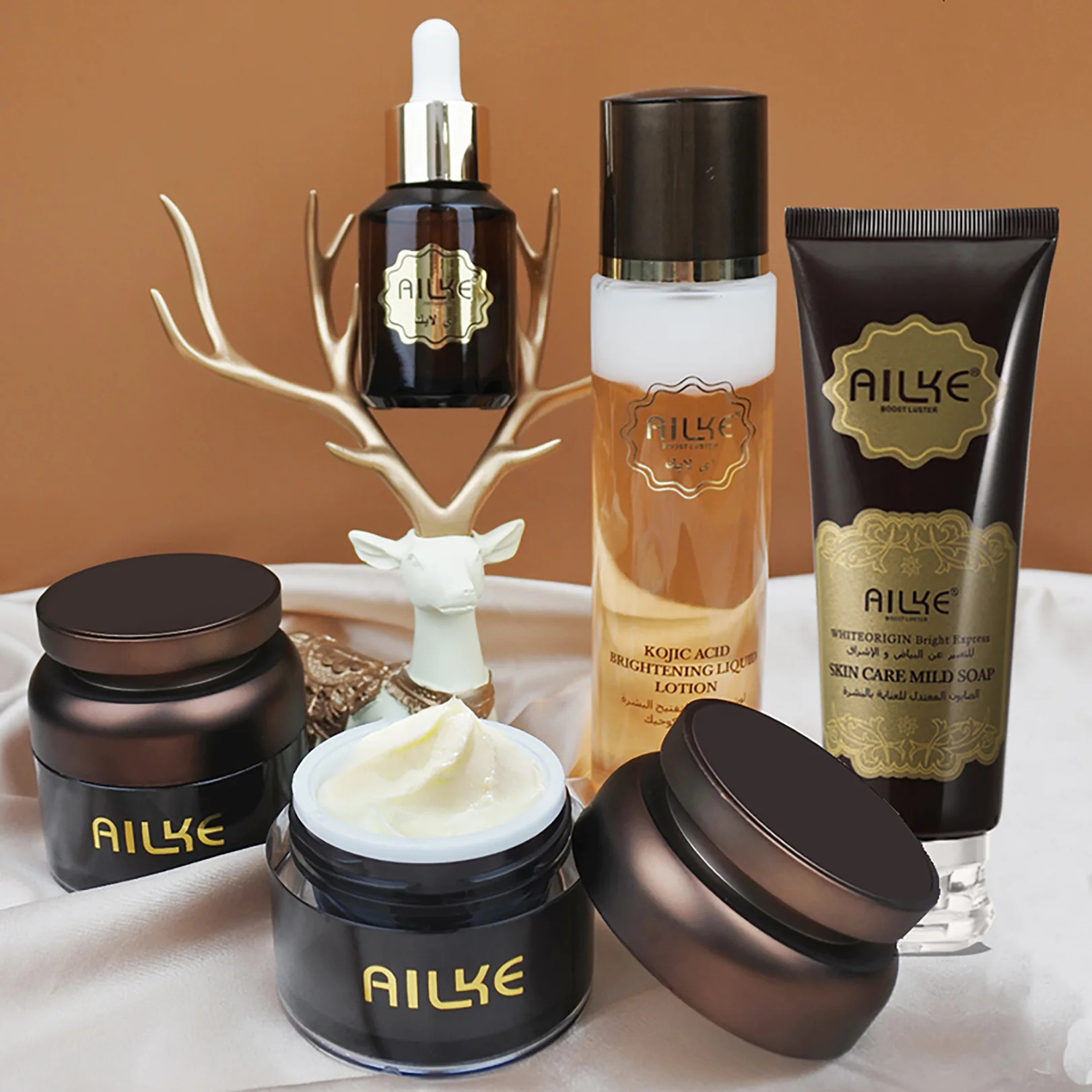 AILKE Remove Dark Spots Freckle Whitening Face Care Creams Sets Kojic Acid Spf Uva & Uvb Sunscreen Facial Skin Moisturizer