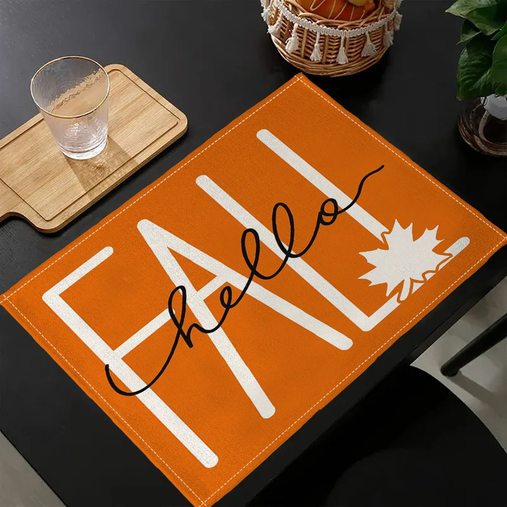 

1PC Placemats with FALL, Heat Resistant, Non-Slip, Decorative Mats for Festive Parties