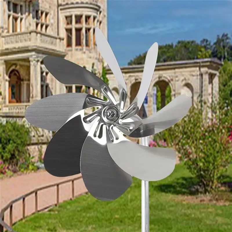 AEE2-Wind Rotator Outdoor Metal Windmill 360 Degree Rotation Heavy Duty Metal Windmill Garden Ground Plug