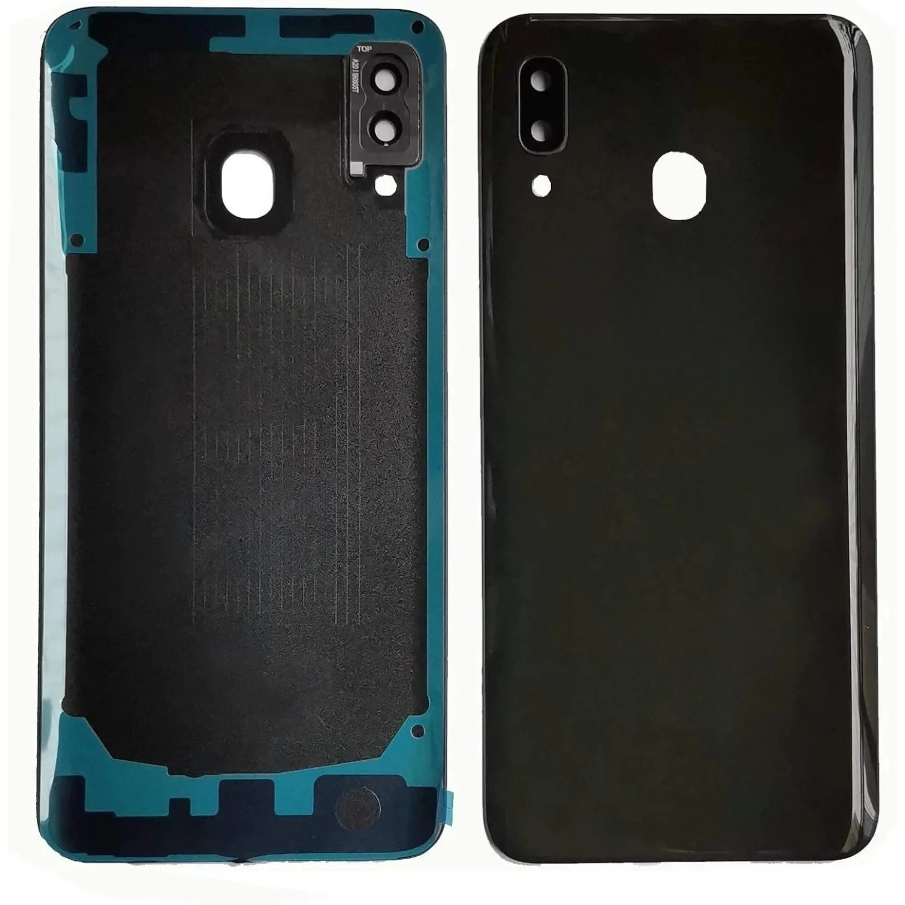 A20 Black Back Kit – No Logo Housing, Camera Lens, Frame, Adhesive & Tools for All A20 Models
