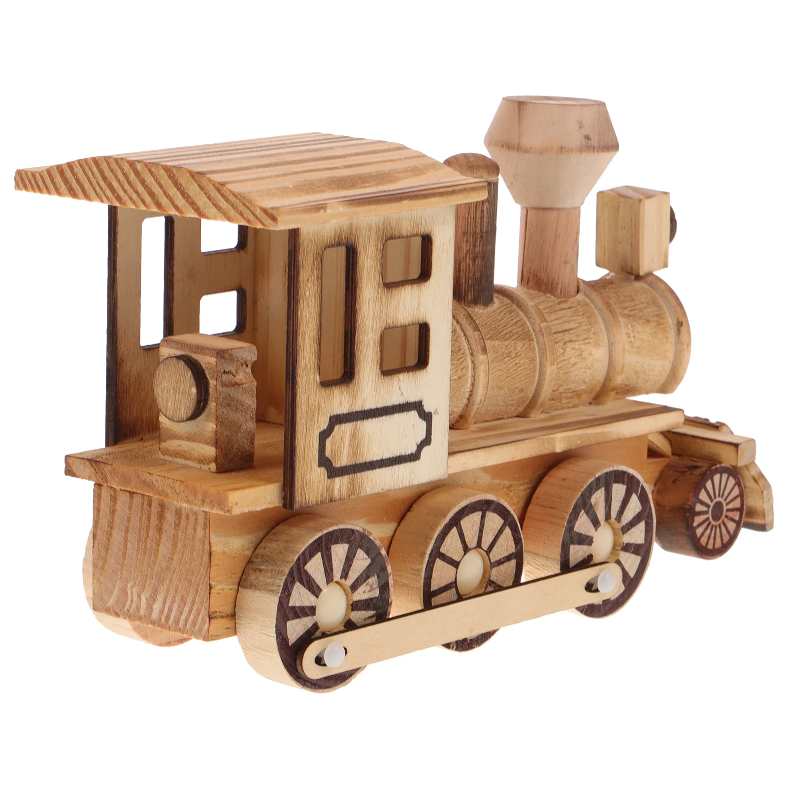 Toys for Kids Wood Desktop Adornments Creative Ornament Steam Wooden Locomotive Crafts Child