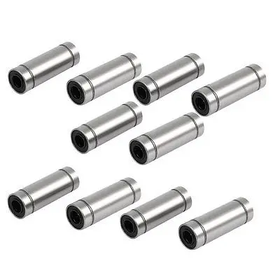 LM6LUU 6mmx12mmx35mm Linear Motion Bushing Ball Bearing Silver Tone 10pcs