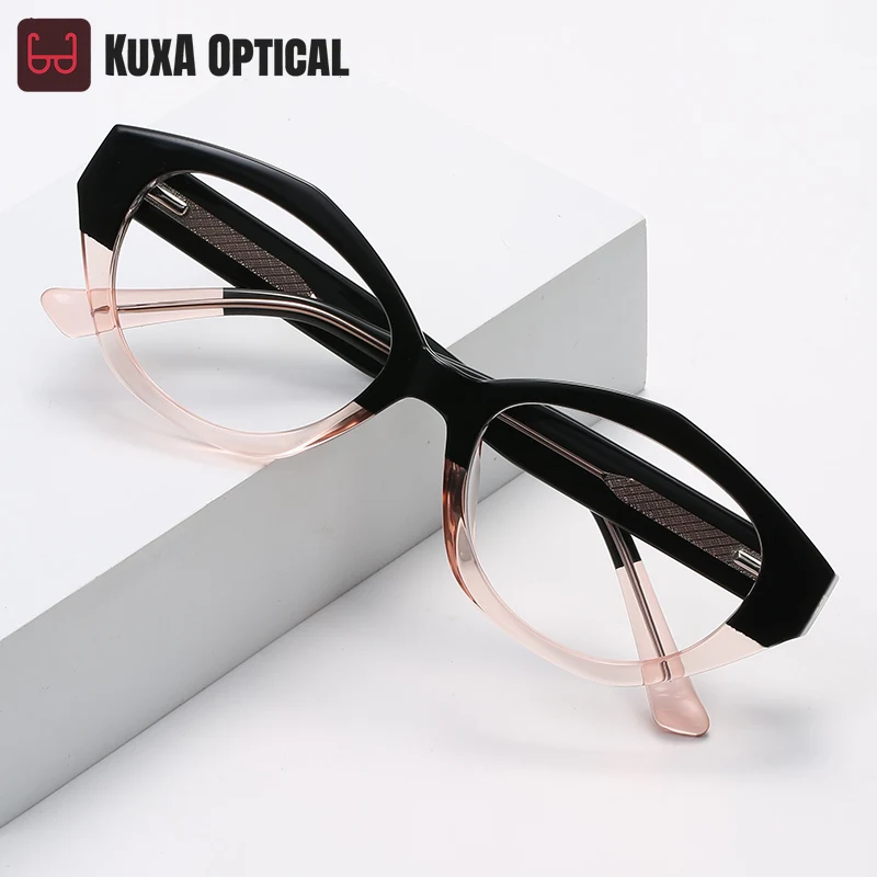 

KUXA New Personalized Geometric Simple Fashion Myopia Women's Anti-Blue Light Reading Glasses Customizable Prescription LS029