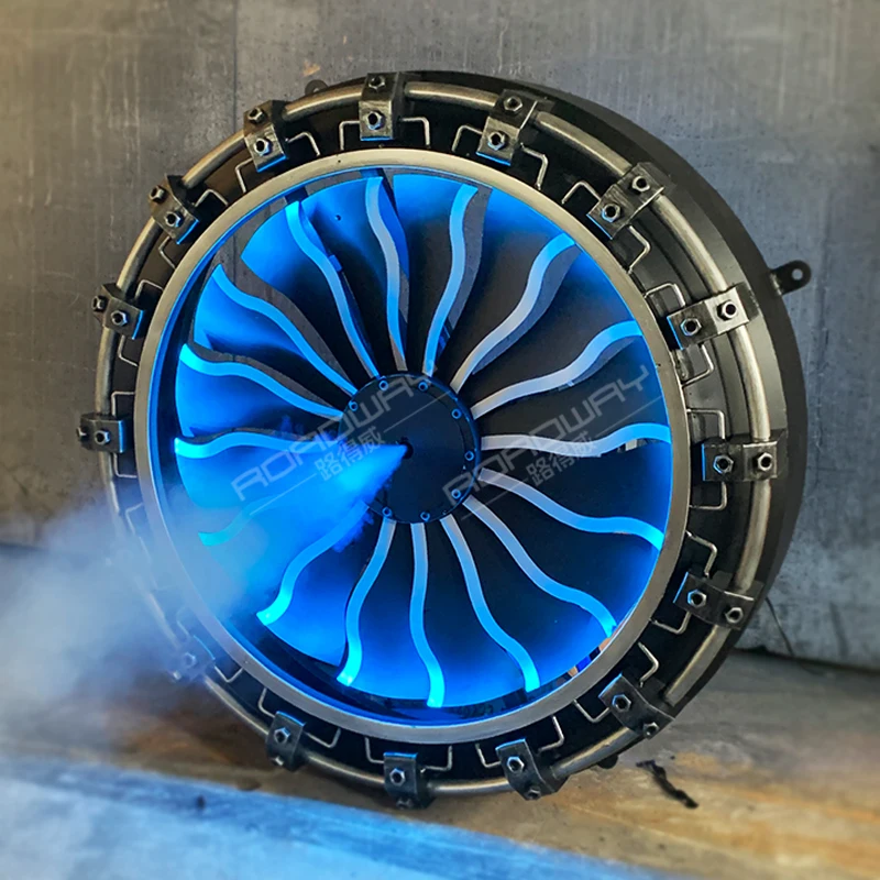 Punk industrial style bar KTV metal wrought iron background wall atmosphere decoration, creative spray turbine