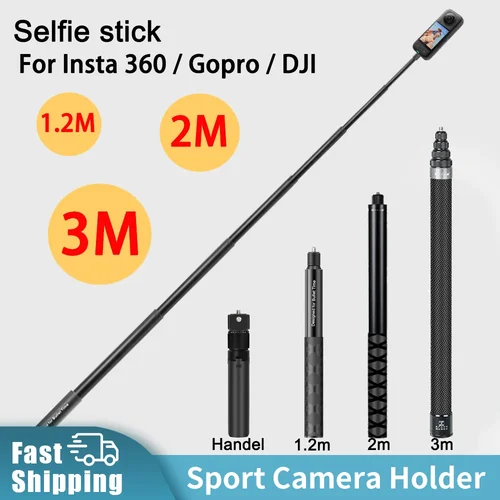 Palo de Selfie Invisible para Insta360 x5 x4 x3, 1,2 m, 2m, 3m, paquete de tiempo de bala, mango de trípode para accesorios de palo Insta 360 x4