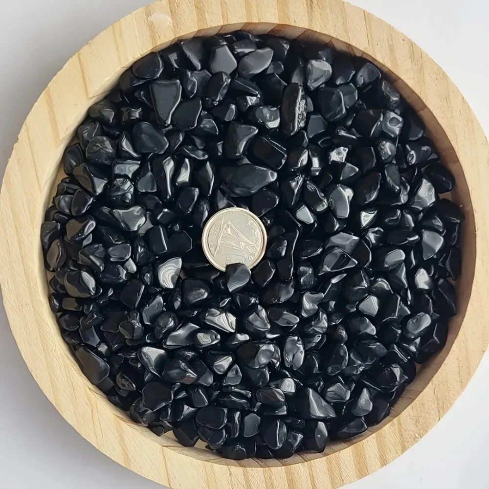 Natural Black Polished Stones for Plant Decoration, Vase Fillers, Aroma Diffuser Pebbles, Aquarium Gravel, Crystal Chips