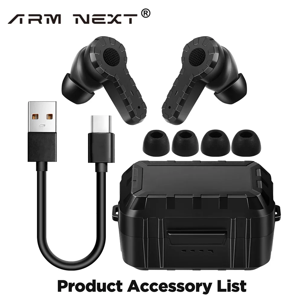 Tactical Bluetooth Electronic Hearing Protection Headset for Shooting Hunting Waterproof Active Noise Cancelling SNR 27dB​