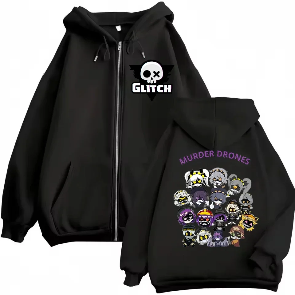 Hot Cartoon Murder Drones Uzi And Z Printed Zipper Hoodies For Women/Men Fashion Streetwear Long Sleeve Casual Zip Sweatshirts
