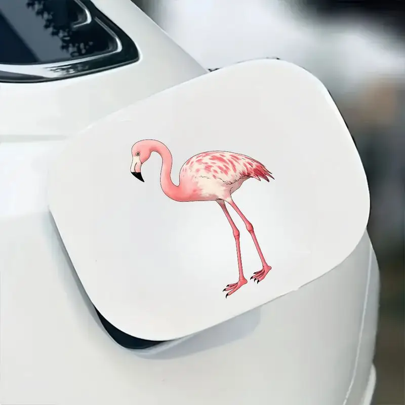 

1pc Cartoon Pink Flamingo Vinyl Sticker, Waterproof Self-Adhesive Decal for Car Windows Laptops Helmets Skateboards