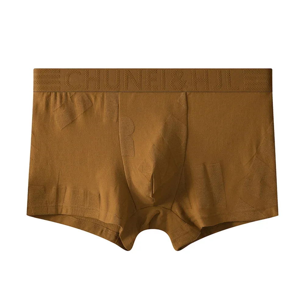 Men Solid Breathable Flat Angle Underwear Four Corner Pants Boxer Shorts Trunks Sexy U Convex Pouch Male Underpants