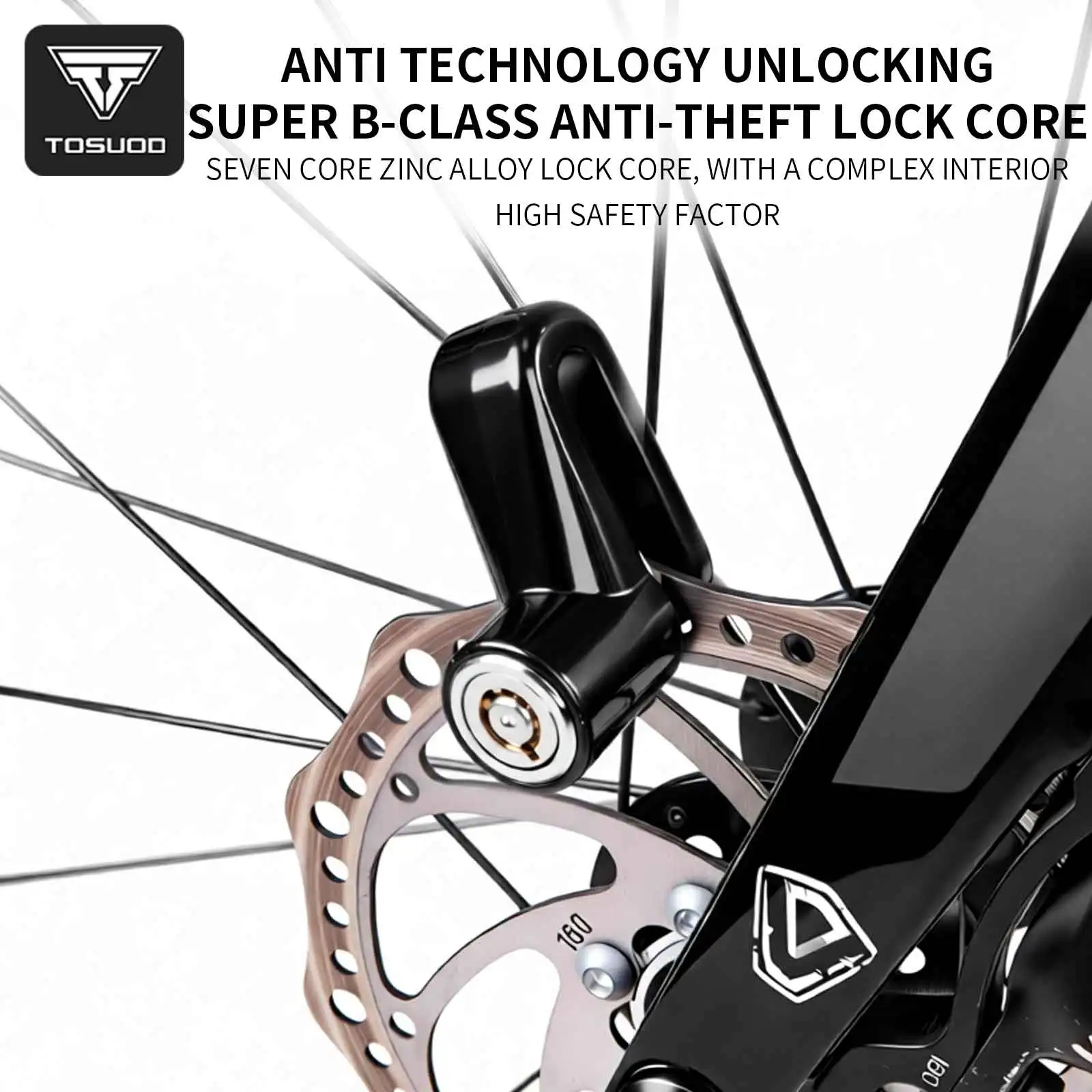 TOSUOD Bicycle Anti-Theft Disc Brake Lock Motorcycle Lock Security Riding Equipment Accessories