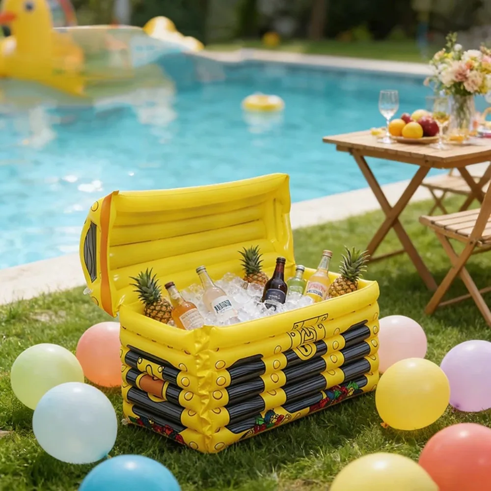 Party Float Beverage Ice Portable Bucket Outdoor Beach Fruit Plastic Iced Container Festival Activity Food Preservation Box Pool