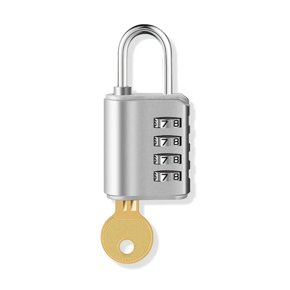 Waterproof with Key Travel Dormitory Cabinet  Lock Backpack Zipper Lock Luggage Padlock 4 Digit Password Lock