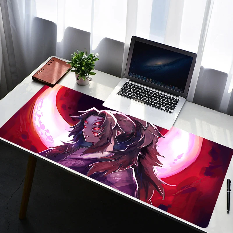 Gamer Mousepad Gaming Pc Cabinet Mouse Pad Large Mouse Mat Natural Desk Mat PC Desk Mats Demon Slayer Kokushibo Design Mousepads