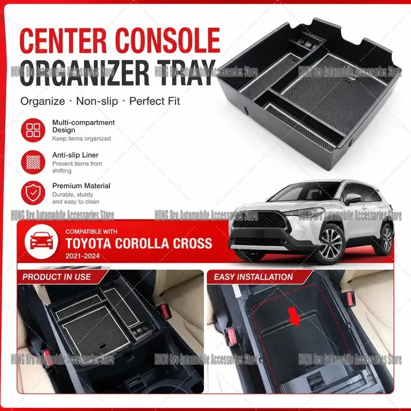 Pour Kia Carnival KA4 2021-2025, boîte de rangement pour accoudoir de console centrale, plateau organisateur, accessoires intérieurs.
