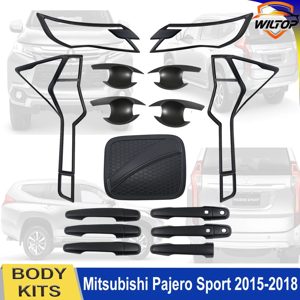 

Car Body Kits for Mitsubishi Pajero Sport 2015-2018 Montero Sport Headlight Tail Light Covers Door Handle Covers Car Accessories
