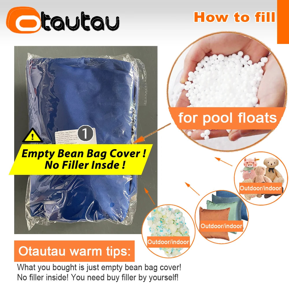 OTAUTAU Outdoor Bean Bag Cover Swim Pool Floats Beach Event Camp Lounger SF467【No Filler ! Need To Buy Filler By Yourself !】