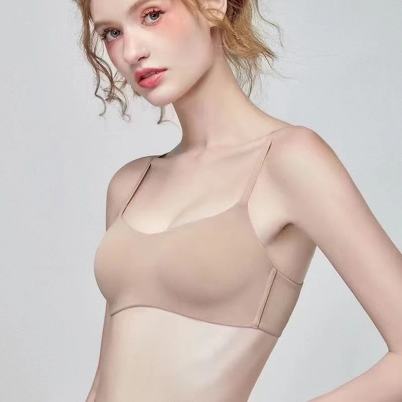 Thin One-piece Seamless Underwear Women\'s Small Breasts Gathered On The Collection Side Breasts No Steel Ring Breathable Bra