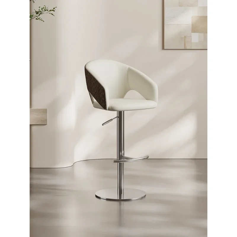Stainless steel Italian minimalist high stool household rotating lift