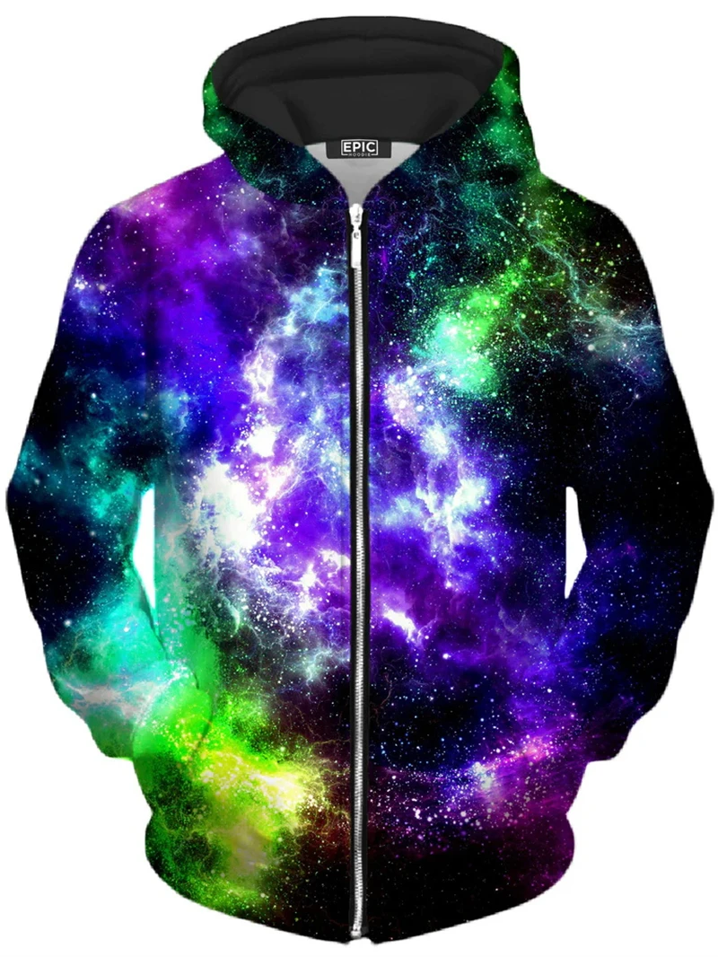 Rainbow Graphic 3d Printed Zip Up Hoodies For Male Casual Hooded Pullover Men\'s Fashion Hip Pop Sweatshirts Colorful Zipper Coat