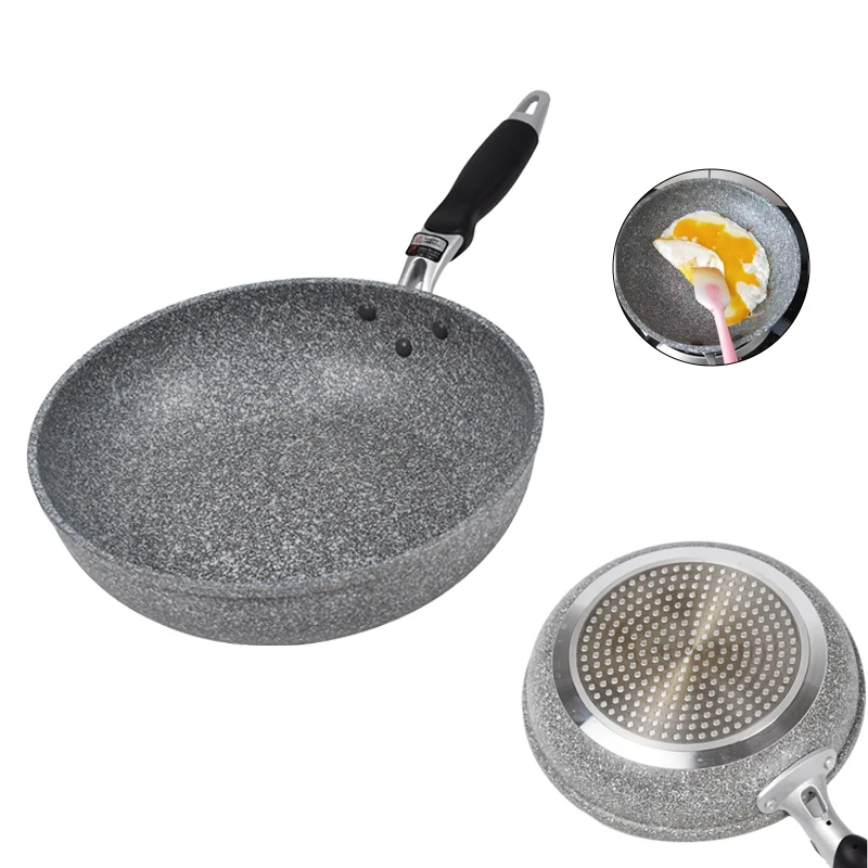 Pedra Durável Frigideira Wok Pan Panela de cerâmica antiaderente, Indução Fritadeira Bife Cozinhar Frigideira a Gás, Ferramenta de panelas, Conjunto de cozinha