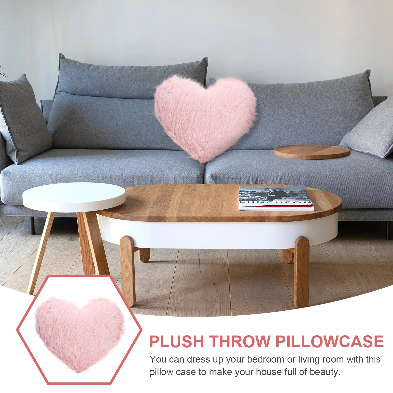 

Valentines Day Heart Pillow 16 Inch Soft Decorative Cushion for Home Bedroom Living Room Sofa Office Throw Pillow Comfortable