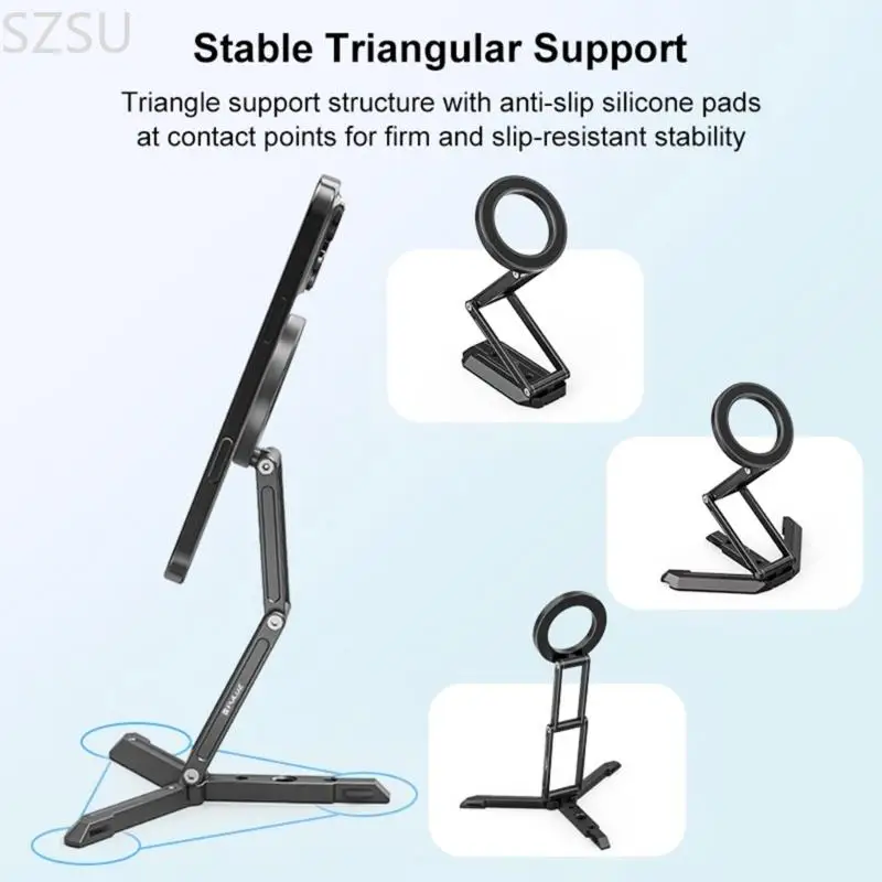 SZSU Telefonhalter Support Handheld/Desktop Verwenden Sie Aluminium Bracket Universal Faltbares Telefonstativständer 16