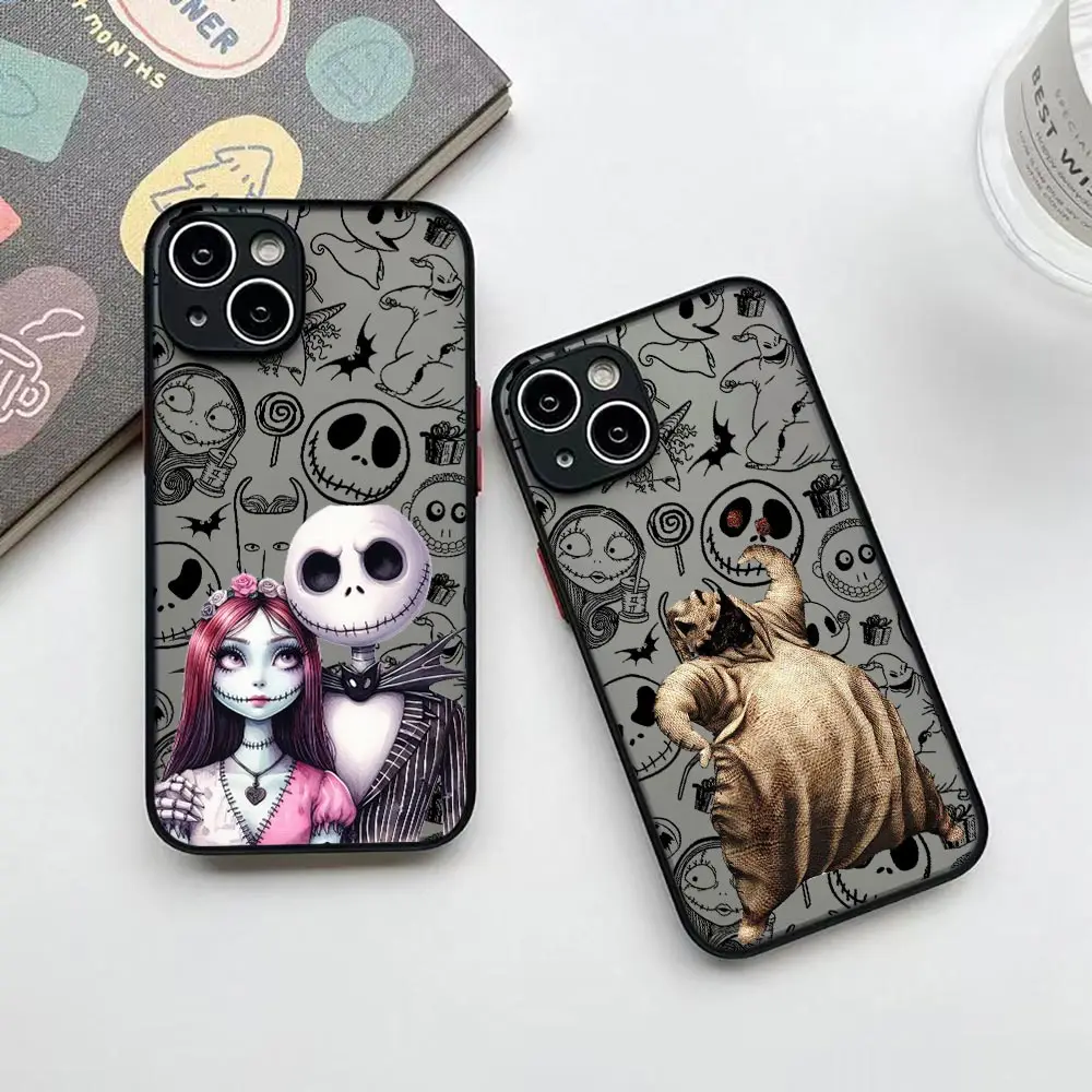 Disney The Nightmare Before Christmas Phone Case For iPhone 16 ProMax 14 13 12 11 16 Plus Mini 15 Pro Max Funda Matte Back Cover