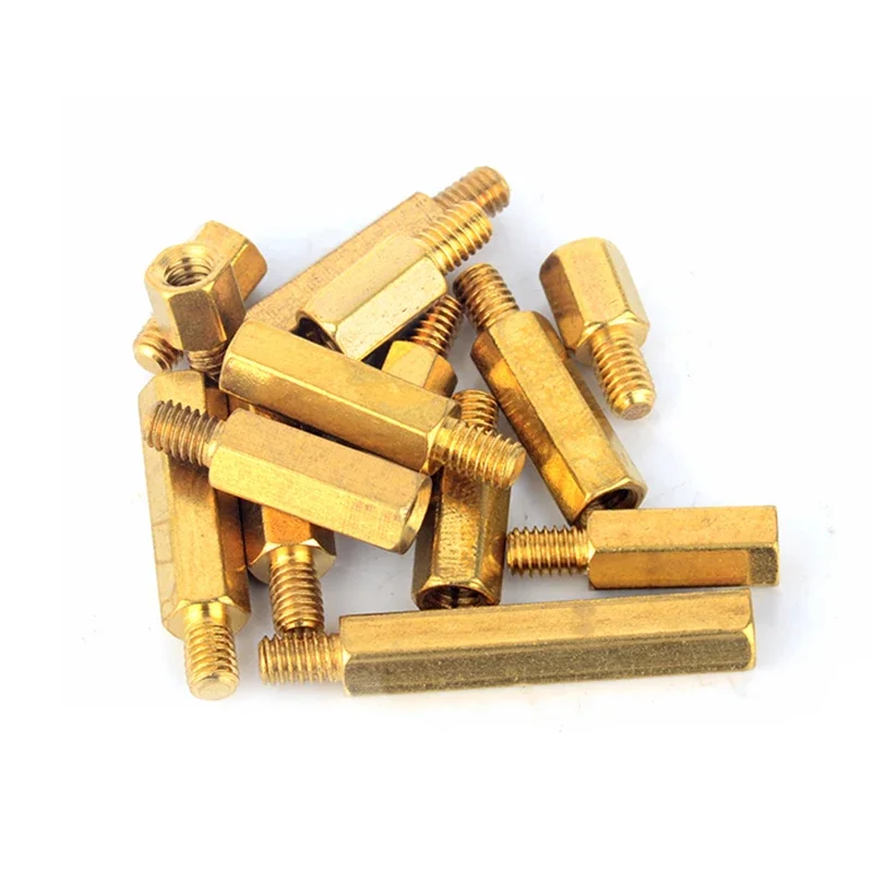 10/50pc Solid Brass Copper M2 M2.5 M3 M4 Hex Standoff Hexagon Pillar M-F F-F Male-Female Female Spacer for PCB Board Motherboard