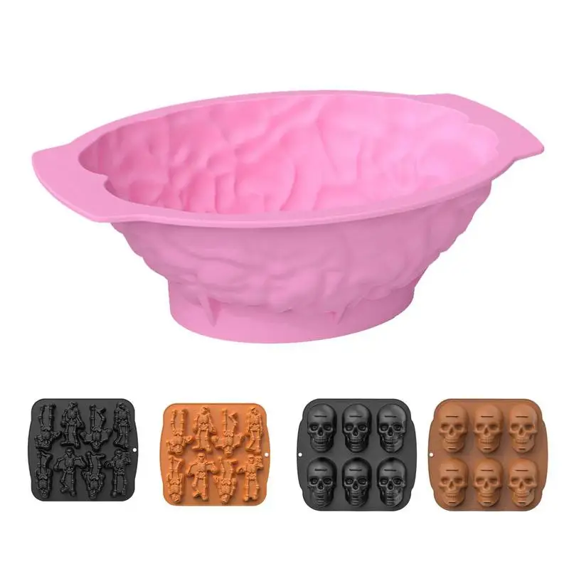 Skull Pan For Baking 3D Skull Candle Mold Kitchen Gadget For Home Bakery Shop Coffee Shop Bar For Cake Fudge Chocolate Ice Cream