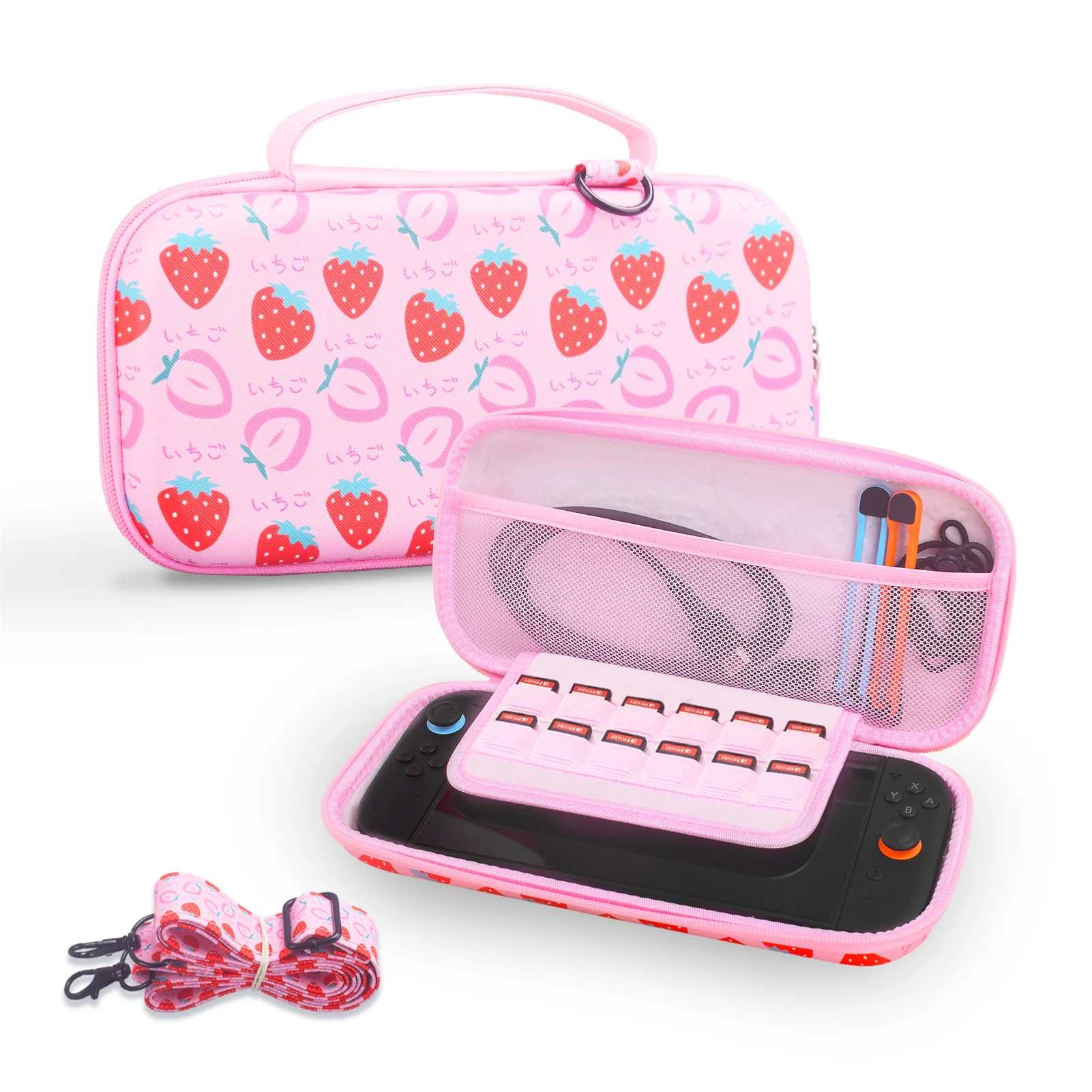

Travel Carrying Case Portable Carry Case Hard Case Pouch for Switch 2 Console & Storage Bag strawberry leaf themed accessories