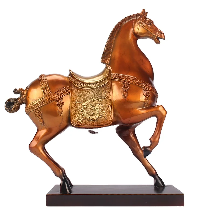 

Chinese Traditional Fengshui Orange Brass Horse Tabletop Ornament Handicraft Decoration Crafts