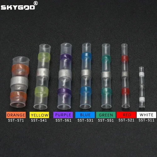 Conectores de Cable de sellado de soldadura, velocidad de contracción 3:1, terminales de Cable eléctrico impermeables, tubo termorretráctil, empalme a tope eléctrico