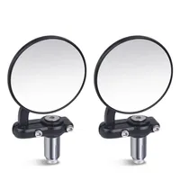 2PCS Universal motorcycle bike modified retro folding motorcycle rearview mirror black blank 22mm handlebar rearview mirror