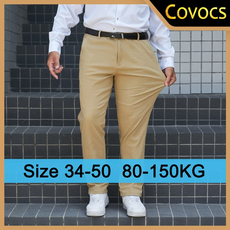 Men Plus Size Long Pants Casual Cotton Pant for Men